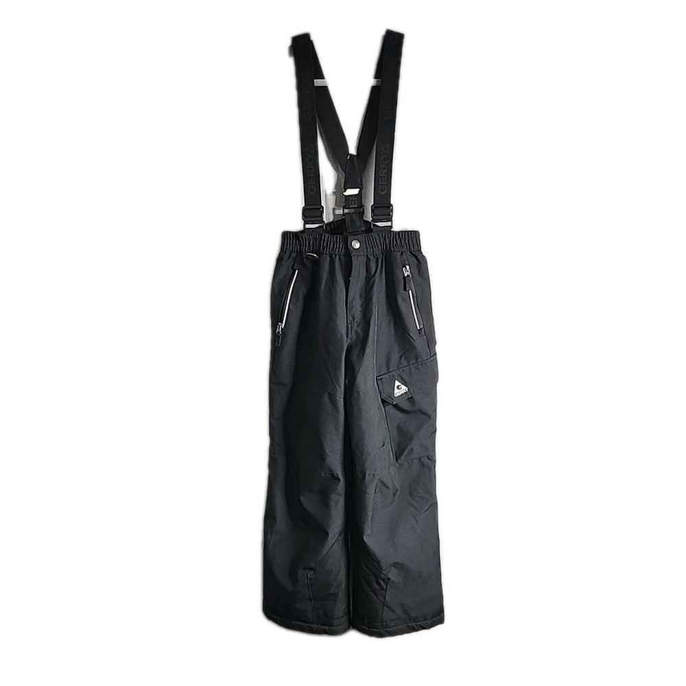 Gerry Kids Black Insulated Snow Pants Suspenders Size M 10/12 1322682